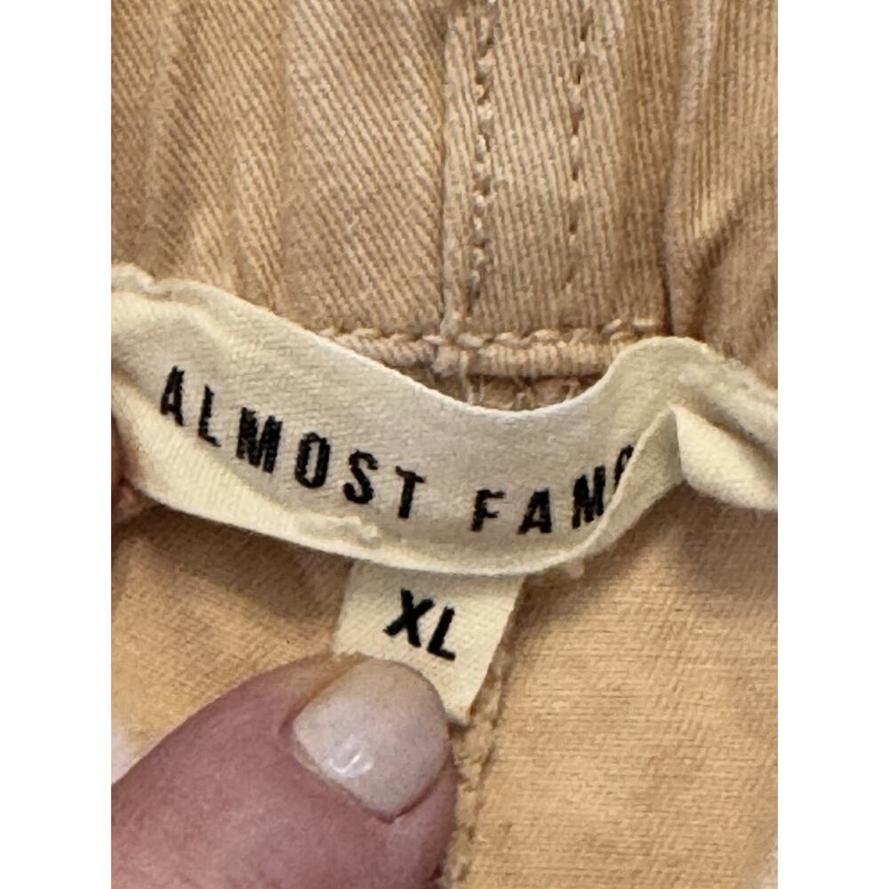 Almost Famous Wide Leg Pink Cargo Pants Elastic Waist Drawstring Bottoms Sz XL - Picture 7 of 8